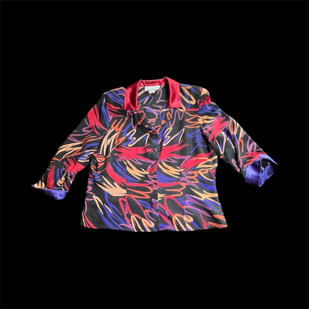Vintage Colorful Button Down Shirt Size Large